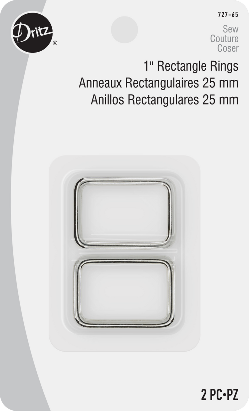 Load image into Gallery viewer, 727-65|Dritz 1" Rectangle Rings, Nickel, 2 pc