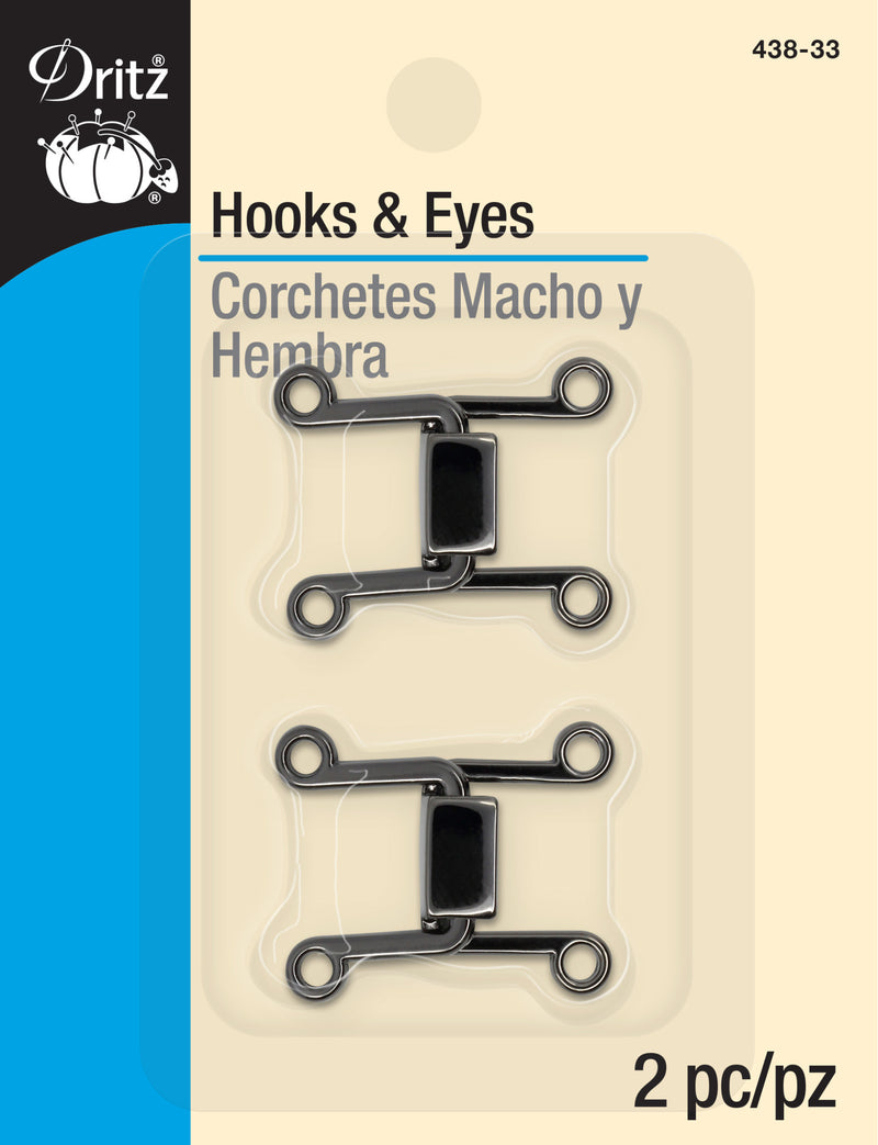 Load image into Gallery viewer, 438-33|Dritz Hooks & Eyes, 2 Sets, Gunmetal