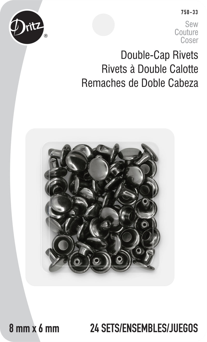 Cargue la imagen en el visor de la galería, 750-33|Dritz Double-Cap Rivets, 24 Sets, Gunmetal
