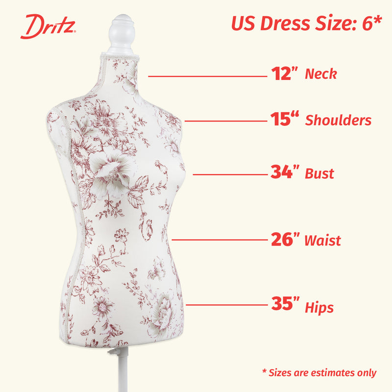 Load image into Gallery viewer, 653158|Dritz Dress Form Mannequin, Floral Print, US Size 6