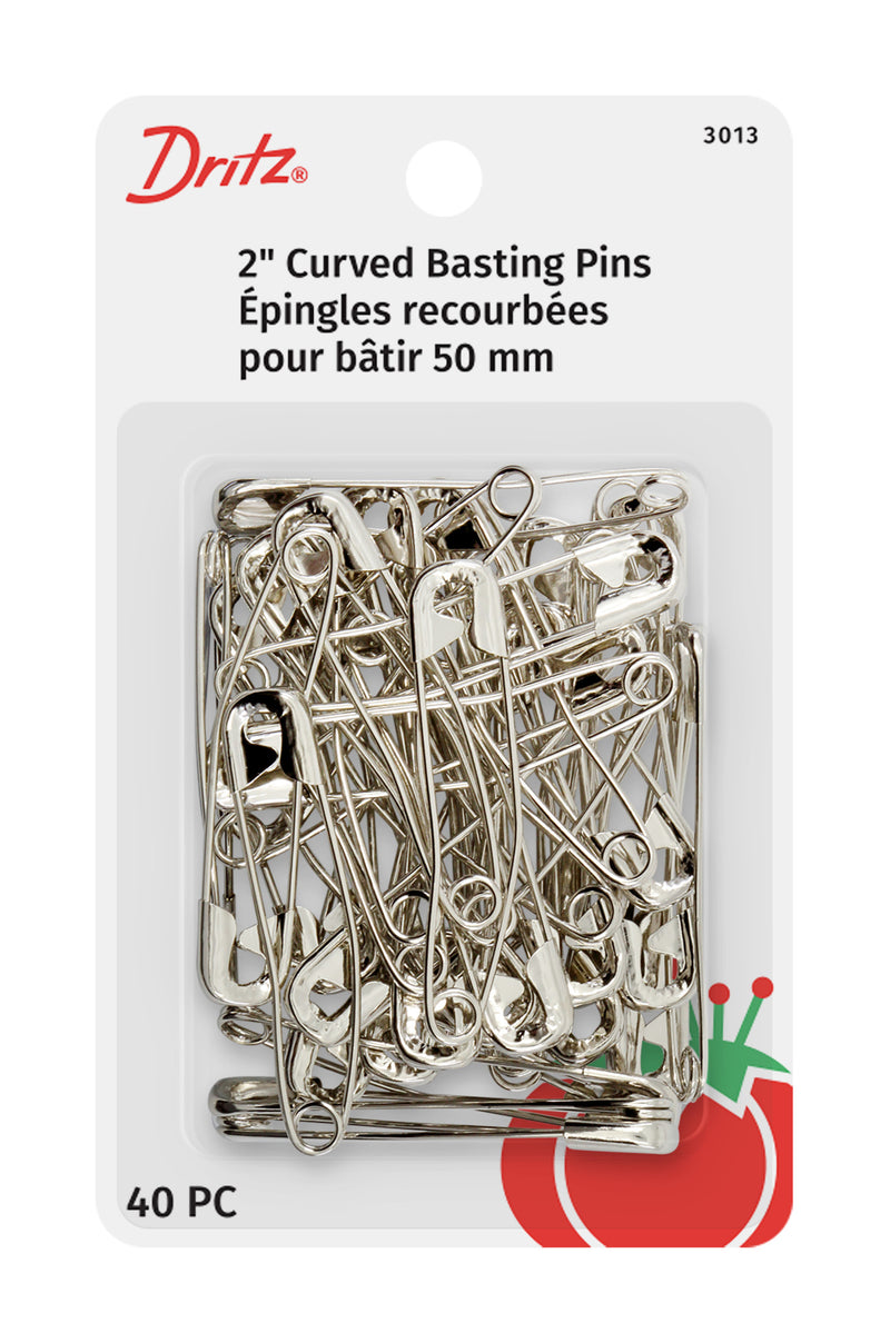 Load image into Gallery viewer, 3013|Dritz 2" Curved Basting Pins, Nickel, 40 pc