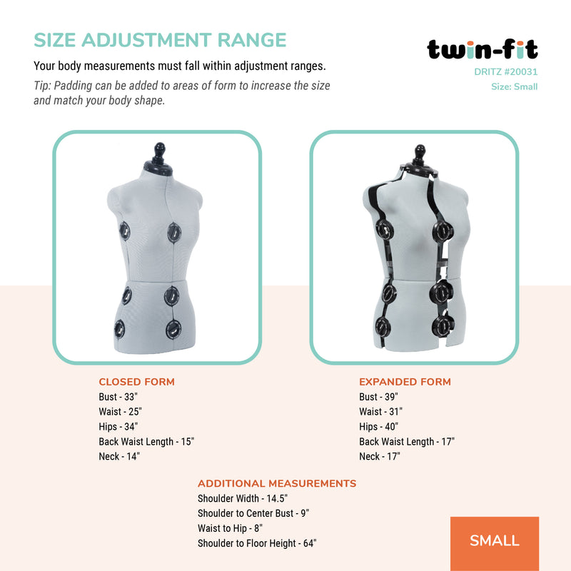 Load image into Gallery viewer, 20031|Dritz Twin-Fit Adjustable Dress Form, Small