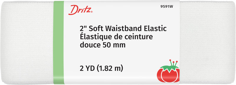 Load image into Gallery viewer, 9591W|Dritz 2" Soft Waistband Elastic, White, 2 yd