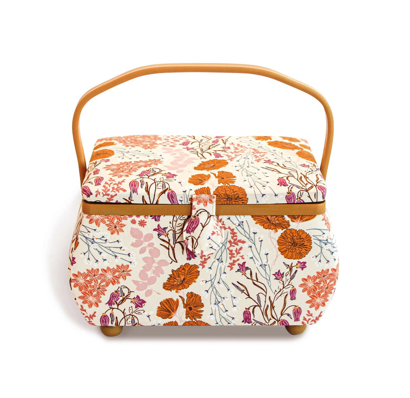 Load image into Gallery viewer, 612069| Curved Sewing Basket, Large, Orange Wildflower