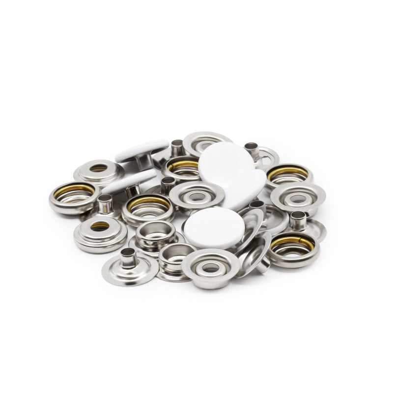 Cargue la imagen en el visor de la galería, 5-2|Dritz 5/8" Heavy Duty Snaps, 7 Sets, White