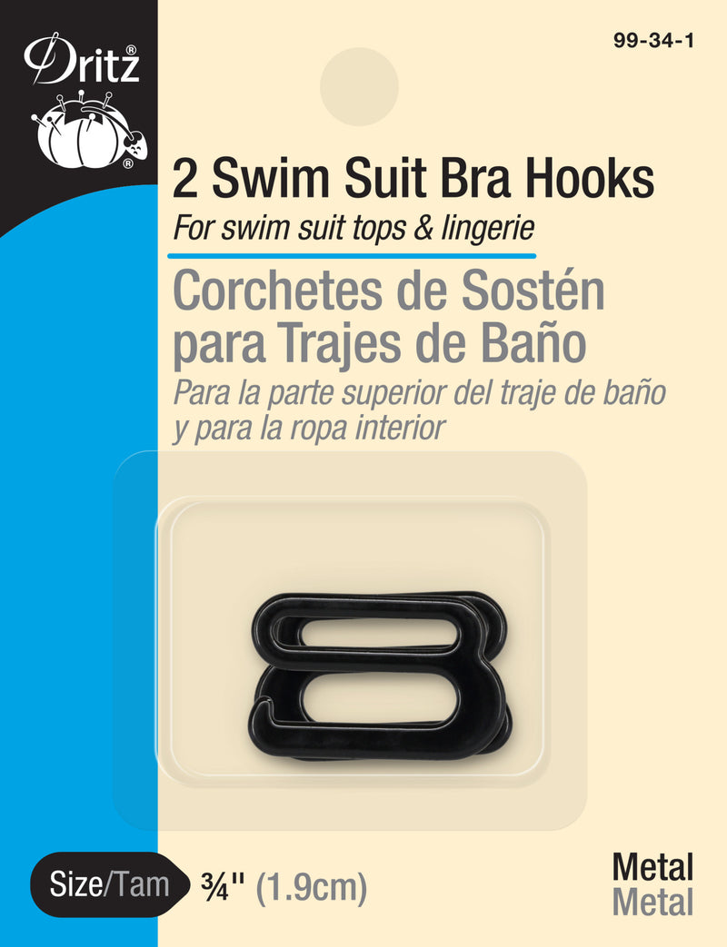 Load image into Gallery viewer, 99-34-1|Dritz 3/4" Swim Suit Bra Hooks, 2 pc, Black