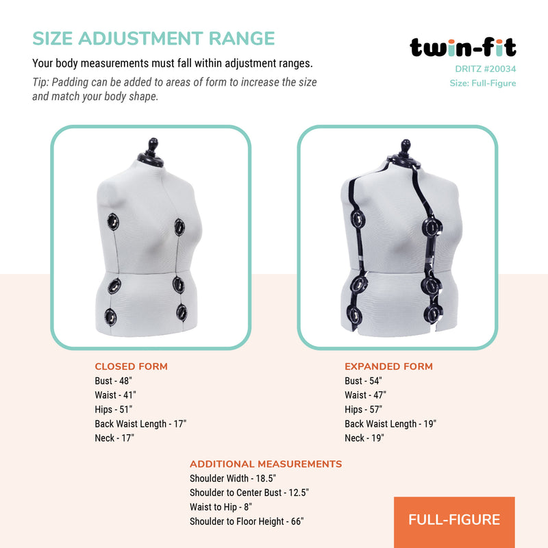 Load image into Gallery viewer, 20034|Dritz Twin-Fit Adjustable Dress Form, Full-Figure