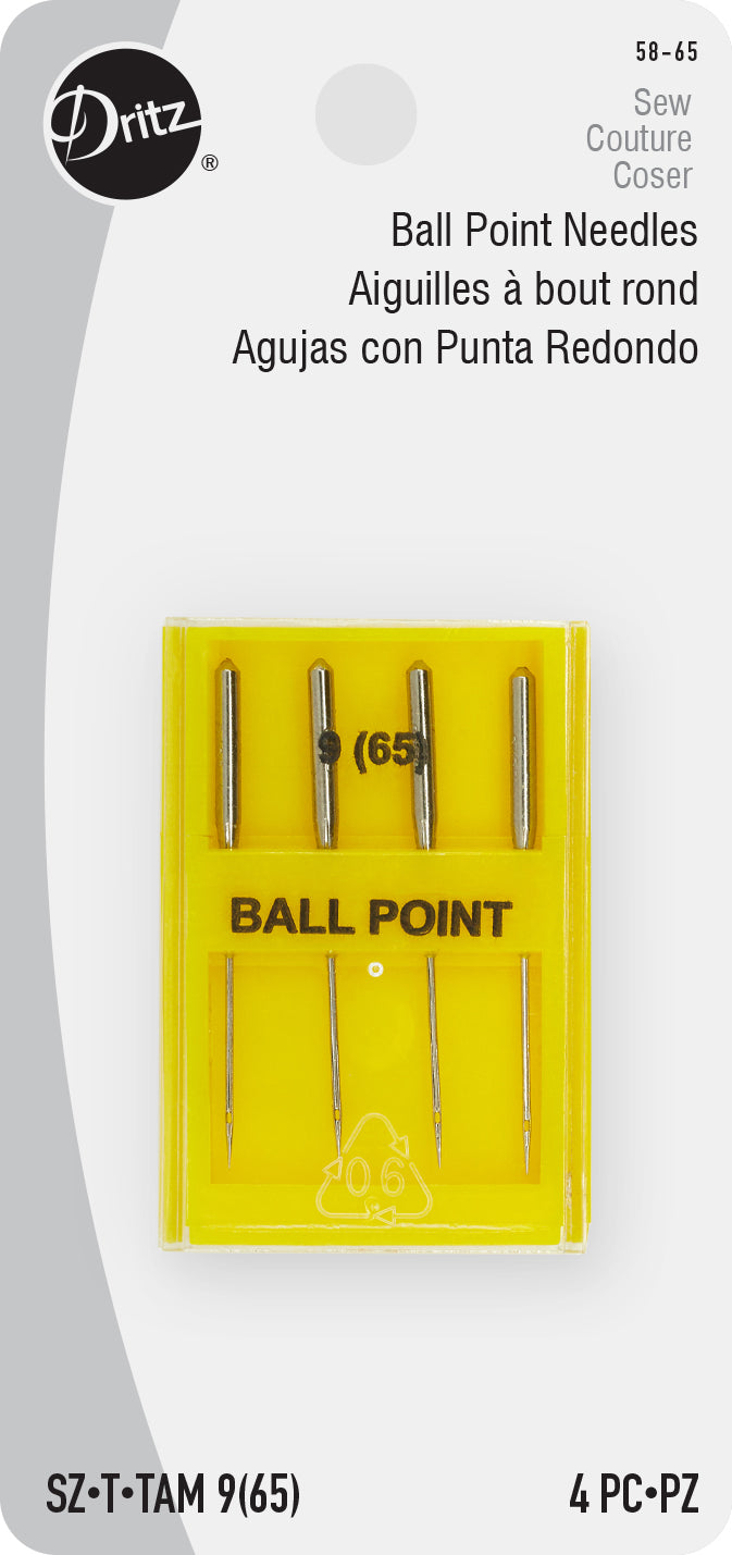 Load image into Gallery viewer, 58-65|Dritz Ballpoint Machine Needles, Size 9 (65), 4 pc