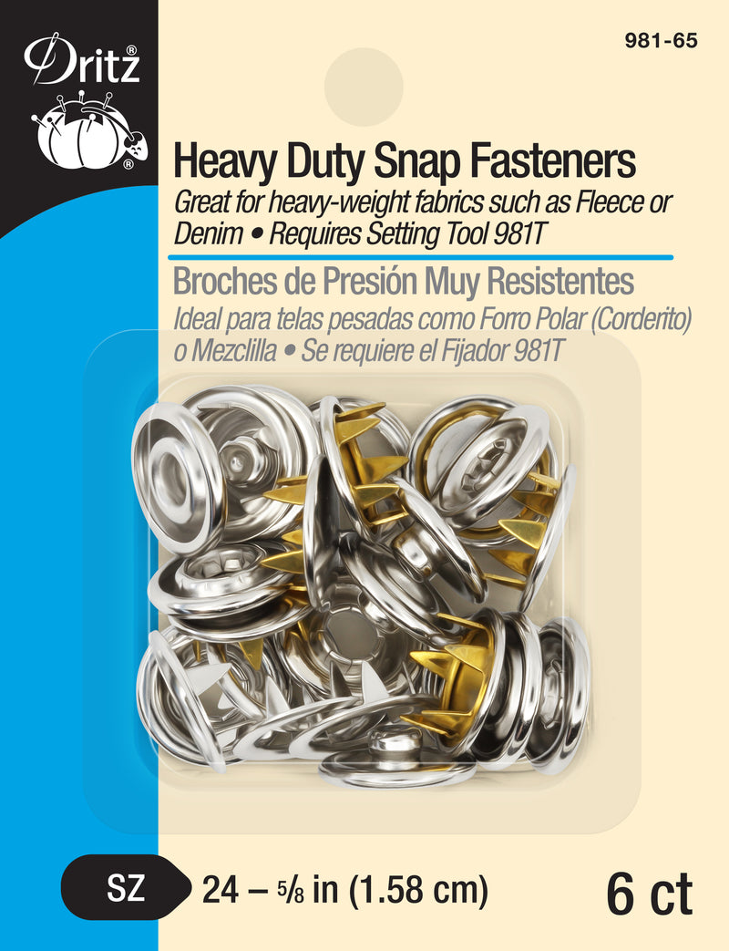 Cargue la imagen en el visor de la galería, 981-65|Dritz 5/8" Heavy Duty Snap Fasteners, 6 pc, Nickel