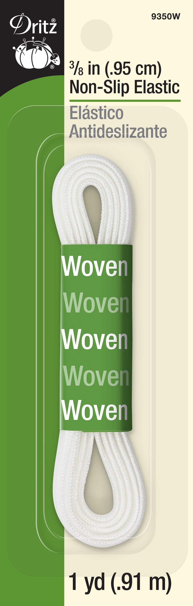 Load image into Gallery viewer, 9350W|Dritz 3/8" Non-Slip Elastic, White, 1 yd