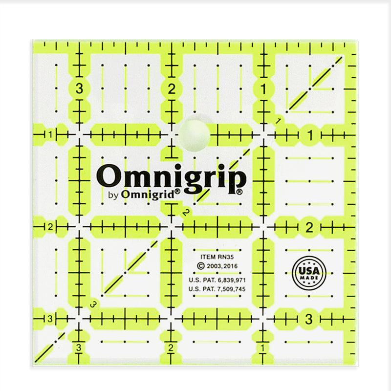 Load image into Gallery viewer, RN35|Omnigrid Omnigrip Neon Square Ruler, 3-1/2" x 3-1/2"