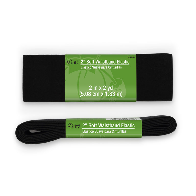 Load image into Gallery viewer, 9591B|Dritz 2" Soft Waistband Elastic, Black, 2 yd