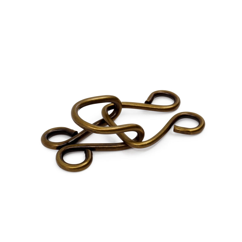 Load image into Gallery viewer, 98-38|Dritz Extra-Large Hooks & Eyes, 3 Sets, Antique Brass