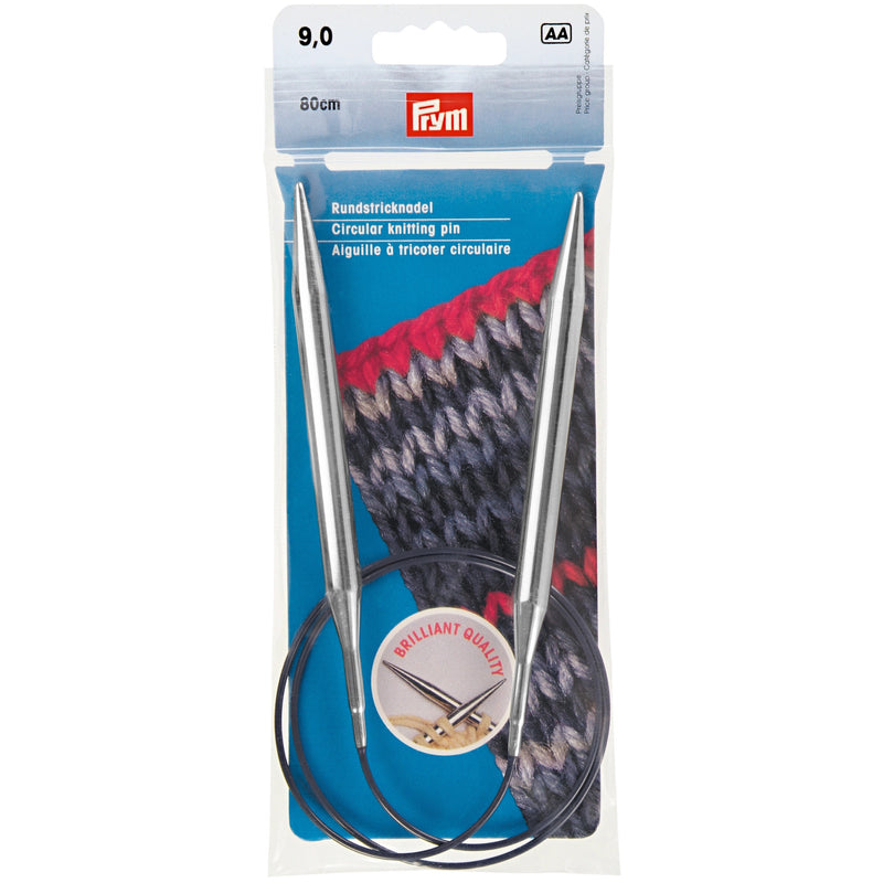 Load image into Gallery viewer, 212224|Prym 32" Circular Brass Knitting Needles, 9mm
