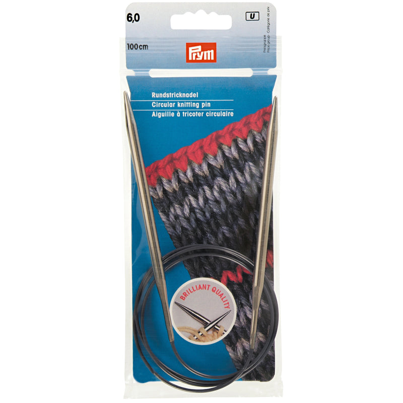 Load image into Gallery viewer, 212186|Prym 40" Circular Brass Knitting Needles, 6mm