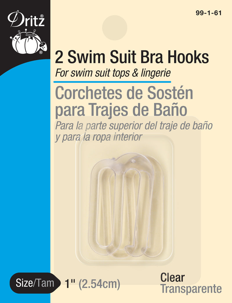 Load image into Gallery viewer, 99-1-61|Dritz 1" Swim Suit Bra Hooks, 2 pc, Clear