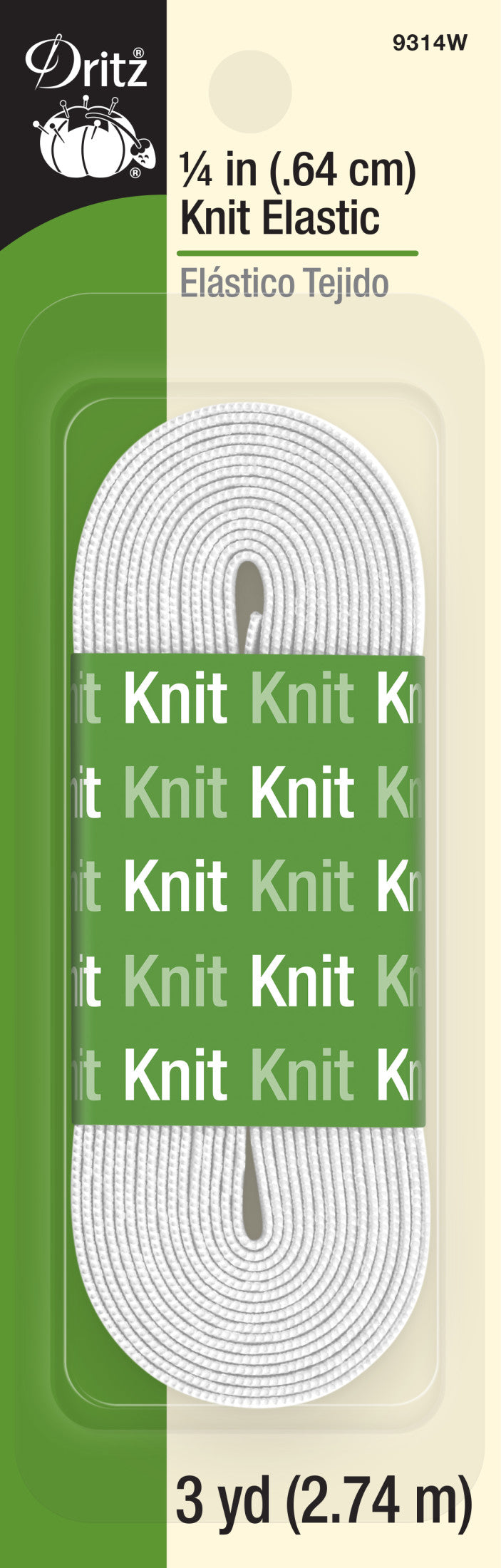 Load image into Gallery viewer, 9314W|Dritz 1/4" Knit Elastic, White, 3 yd