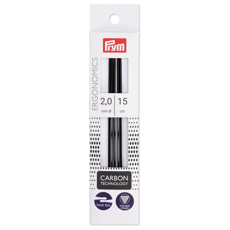 Load image into Gallery viewer, 194180|Prym 6" Ergonomic Double Point Knitting Needles, Carbon, 2.0mm