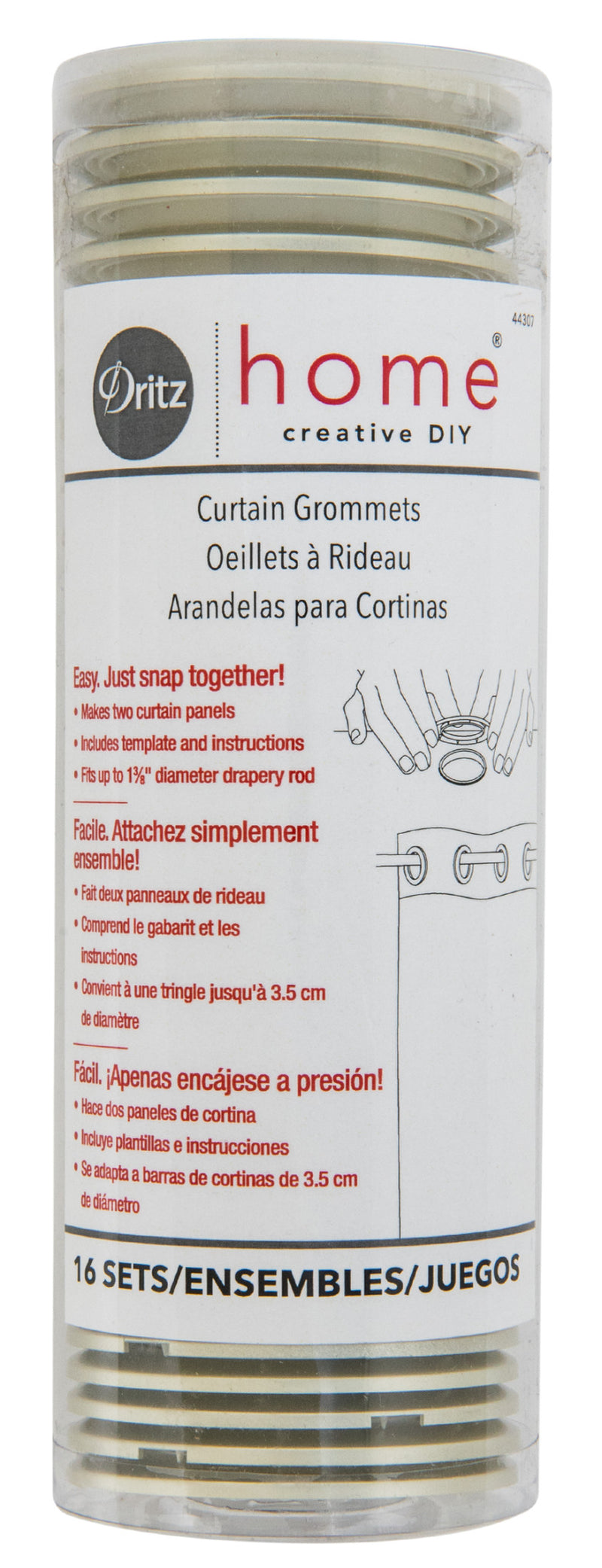 Load image into Gallery viewer, 44307|Dritz 1-9/16" Plastic Curtain Grommets, Champagne, 16 Sets