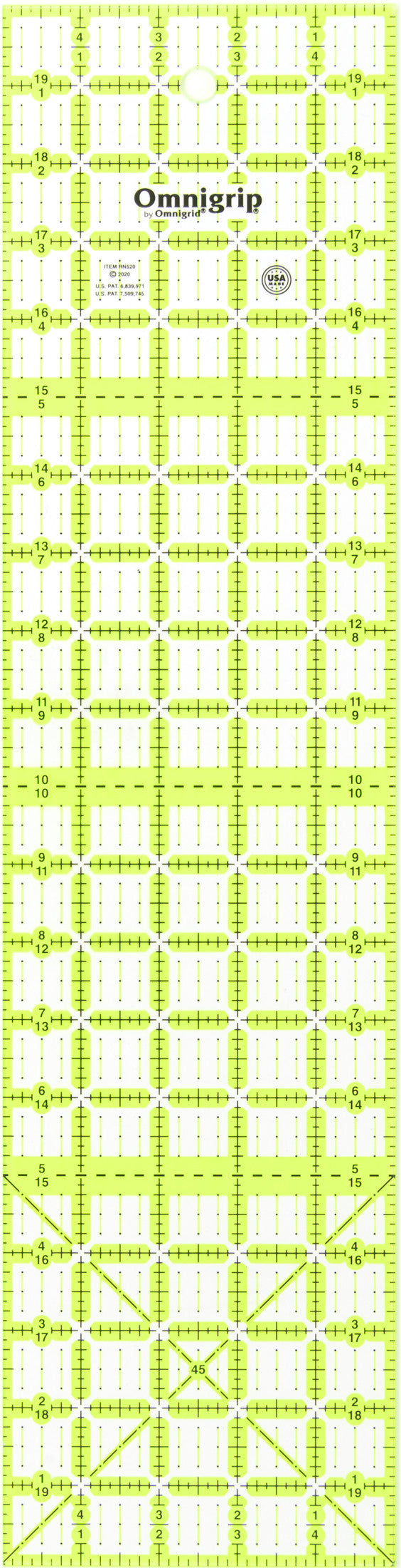 Cargue la imagen en el visor de la galería, RN520|Omnigrid Omnigrip Neon Rectangle Ruler, 5" x 20"