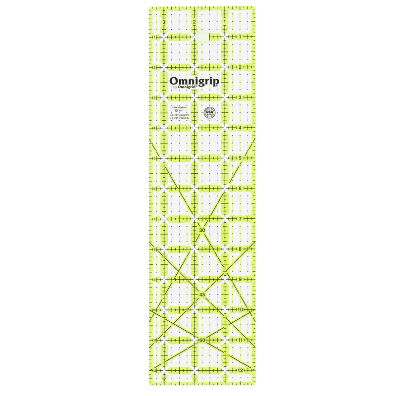 Cargue la imagen en el visor de la galería, RN35125|Omnigrid Omnigrip Neon Rectangle Ruler, 3-1/2" x 12-1/2"