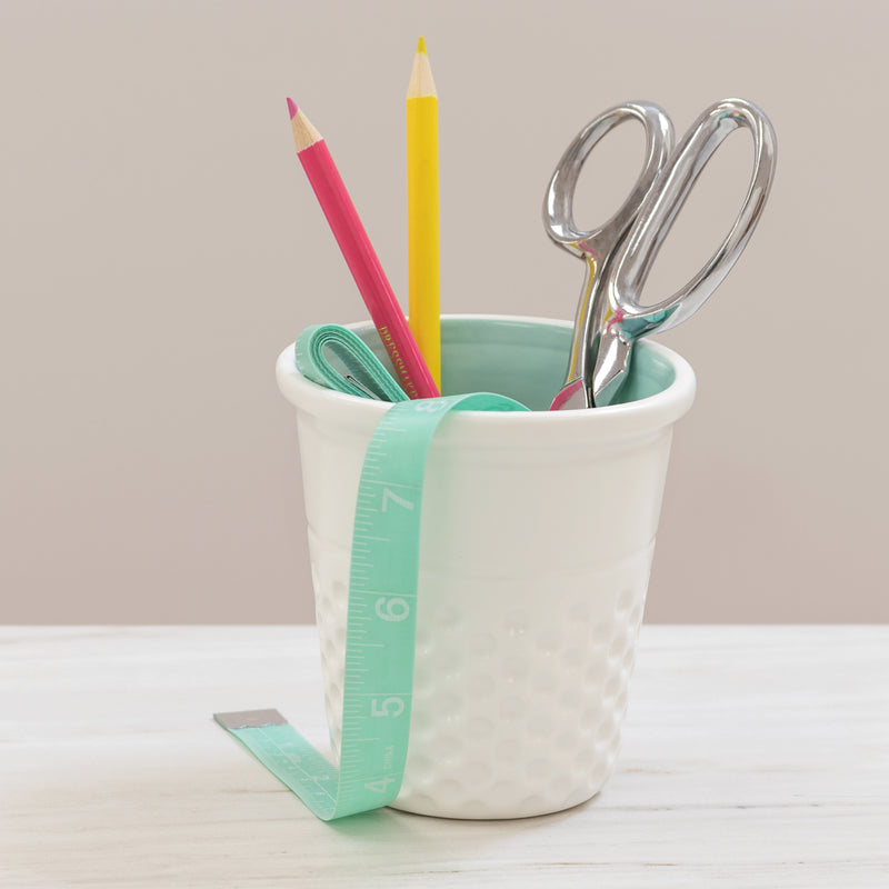 Cargue la imagen en el visor de la galería, DR002|Dritz Novelty Ceramic Thimble Container, Aqua
