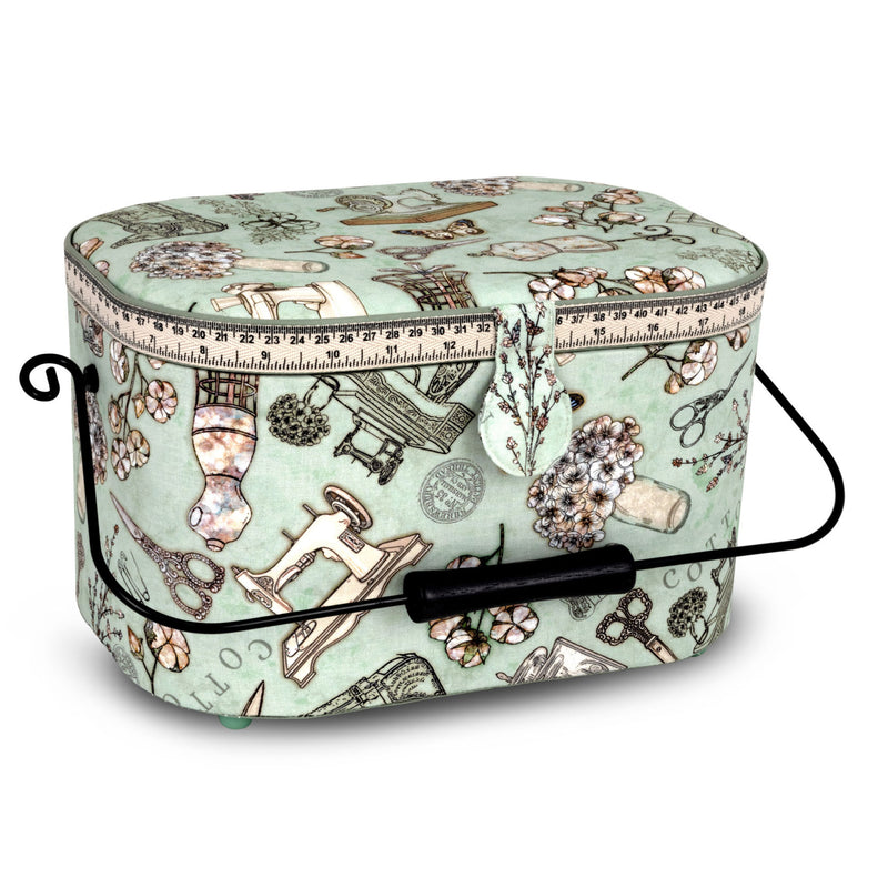 Load image into Gallery viewer, Z10332-211|Dritz Oval Sewing Basket with Metal Handle, Large