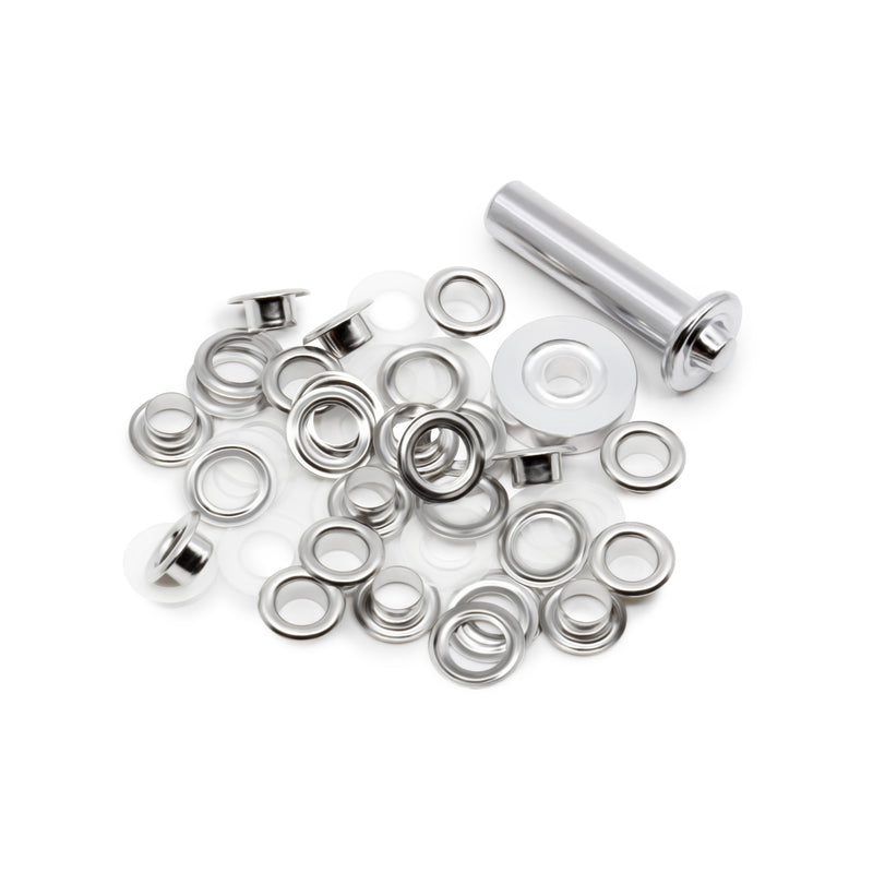 Load image into Gallery viewer, 730-65-T|Dritz 1/4" 2-Part Eyelets & Tools, 15 Sets, Nickel