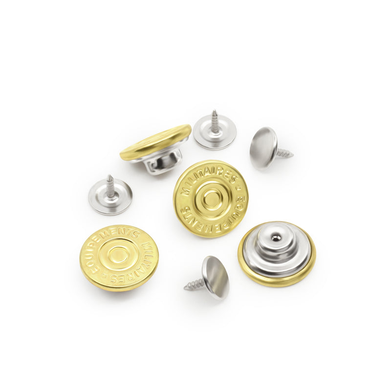 Load image into Gallery viewer, 9-35|Dritz 5/8" Dungaree Buttons, 4 pc, Gold