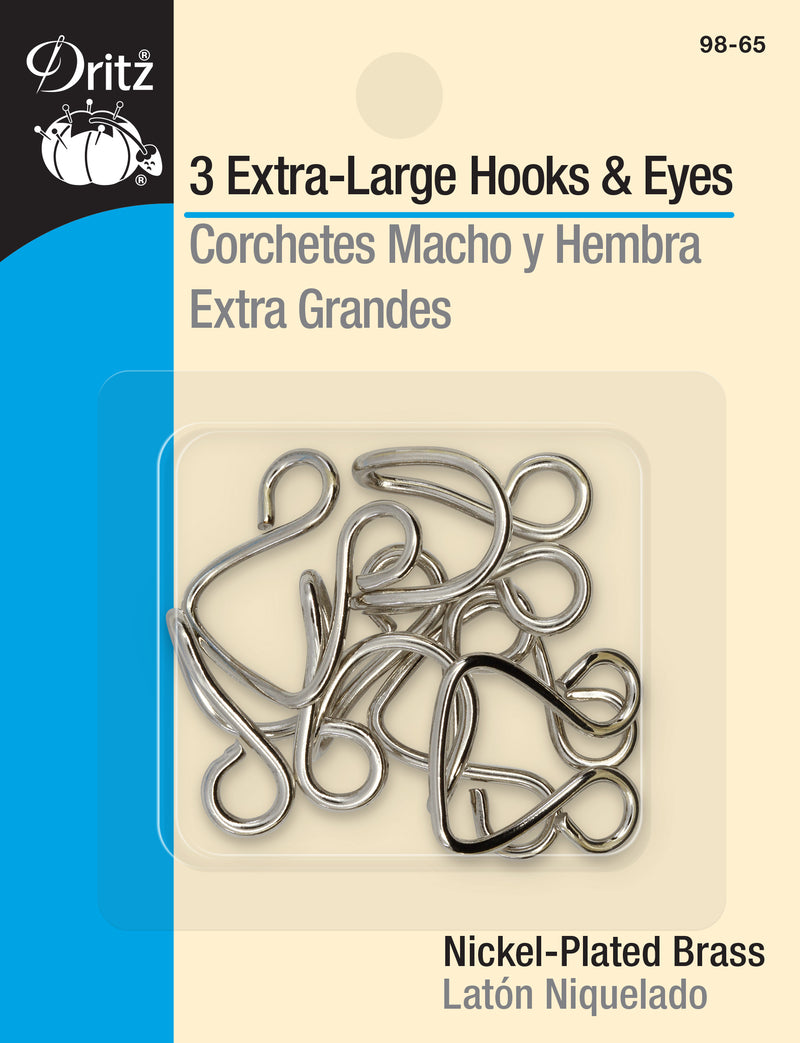 Load image into Gallery viewer, 98-65|Dritz Extra-Large Hooks & Eyes, 3 Sets, Nickel