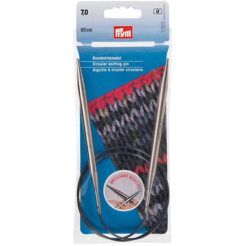 Load image into Gallery viewer, 212194|Prym 32" Circular Brass Knitting Needles, 7mm