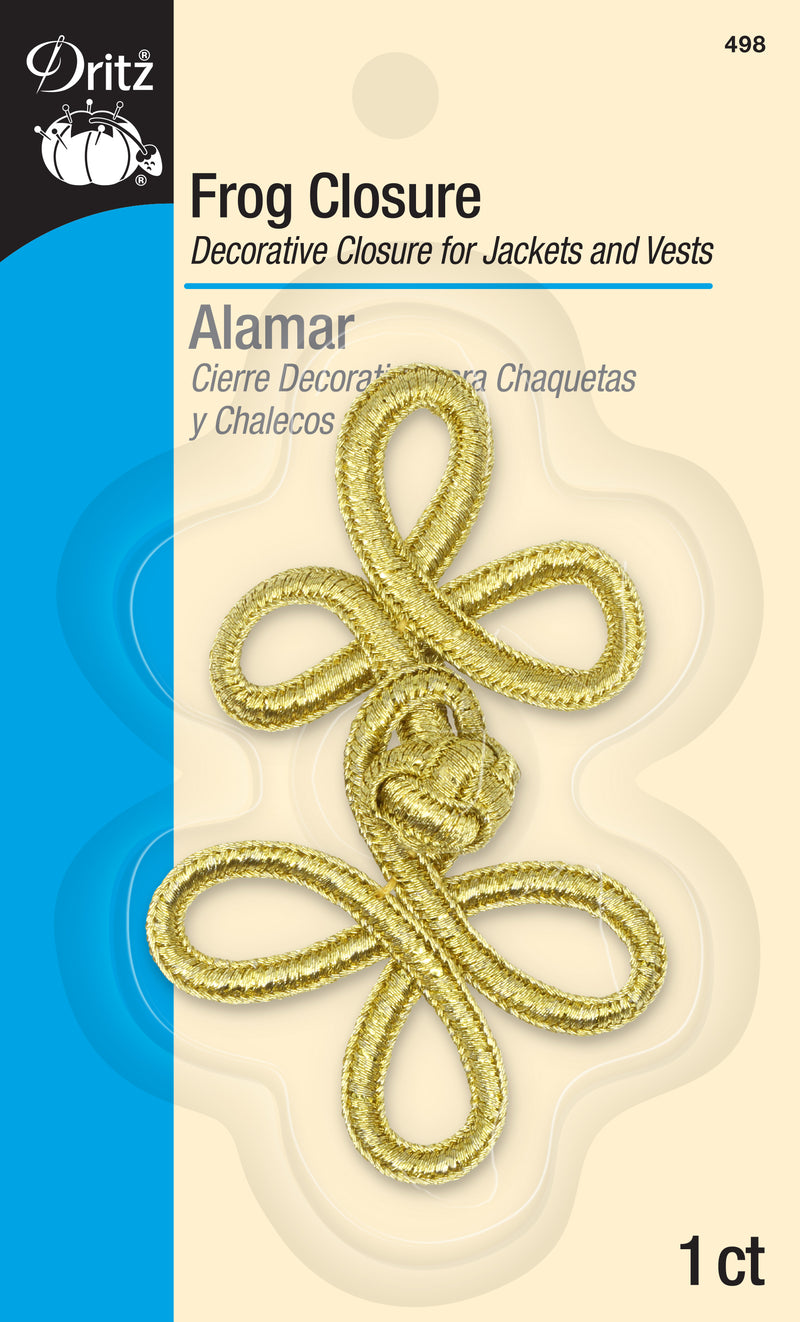 Load image into Gallery viewer, 498|Dritz 3" Frog Closure Set, Gold