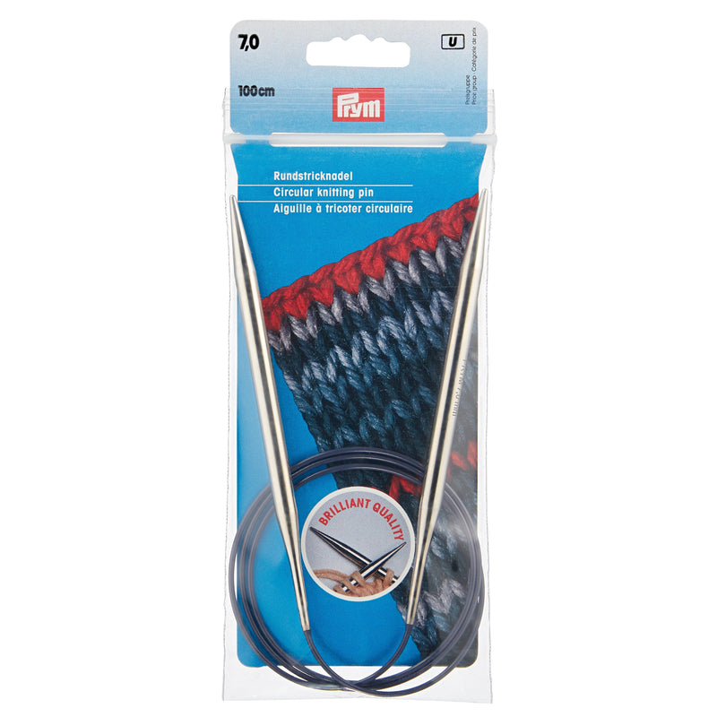 Load image into Gallery viewer, 212196|Prym 40" Circular Brass Knitting Needles, 7mm