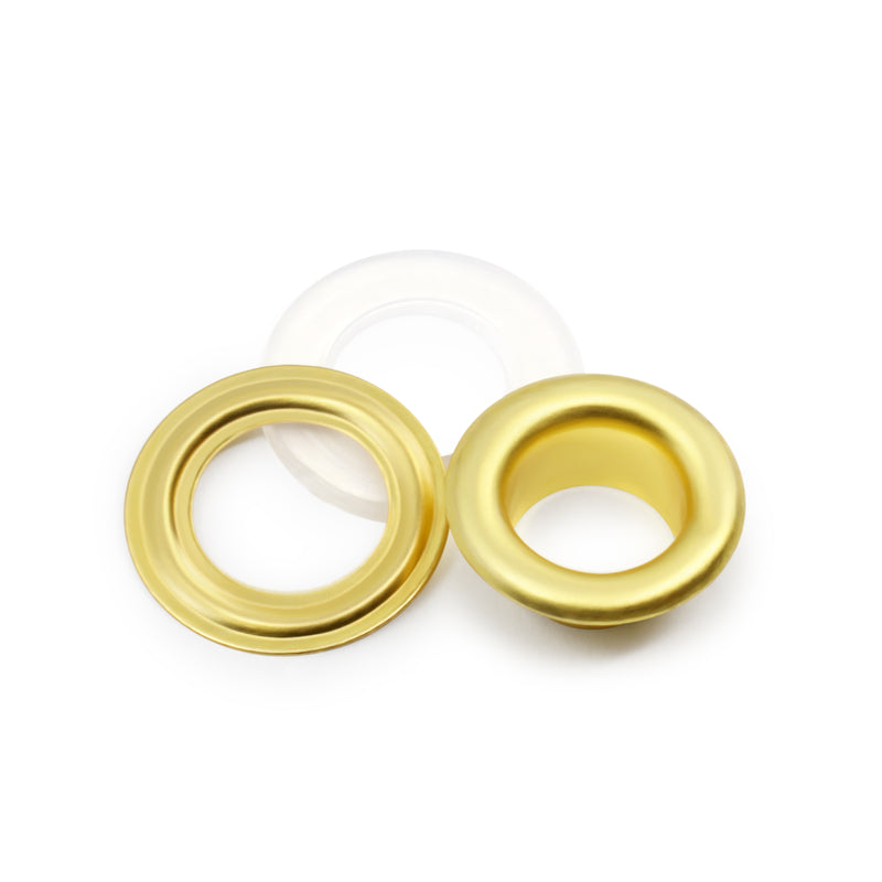 Load image into Gallery viewer, 730-37-T|Dritz 1/4" 2-Part Eyelets & Tools, 15 Sets, Matte Gold