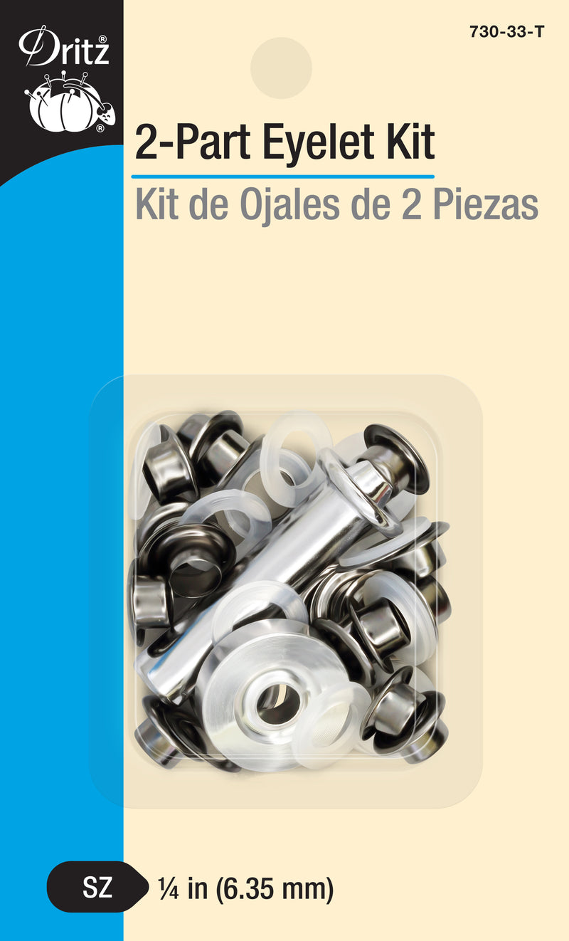 Load image into Gallery viewer, 730-33-T|Dritz 1/4" 2-Part Eyelets & Tools, 15 Sets, Gunmetal