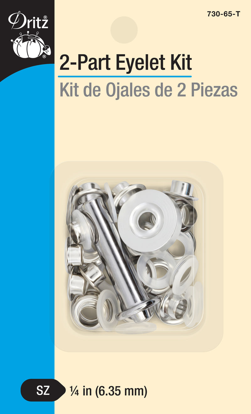 Load image into Gallery viewer, 730-65-T|Dritz 1/4" 2-Part Eyelets & Tools, 15 Sets, Nickel