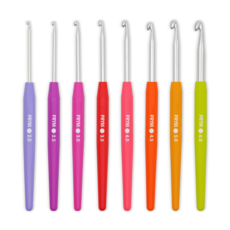 Cargue la imagen en el visor de la galería, 57500|Prym Soft Grip Aluminum Crochet Hook Set, 2-6mm