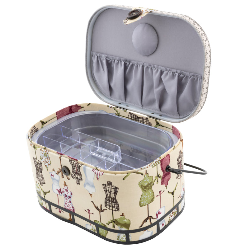 Load image into Gallery viewer, Z10332-131|Dritz Oval Sewing Basket with Metal Handle, Large