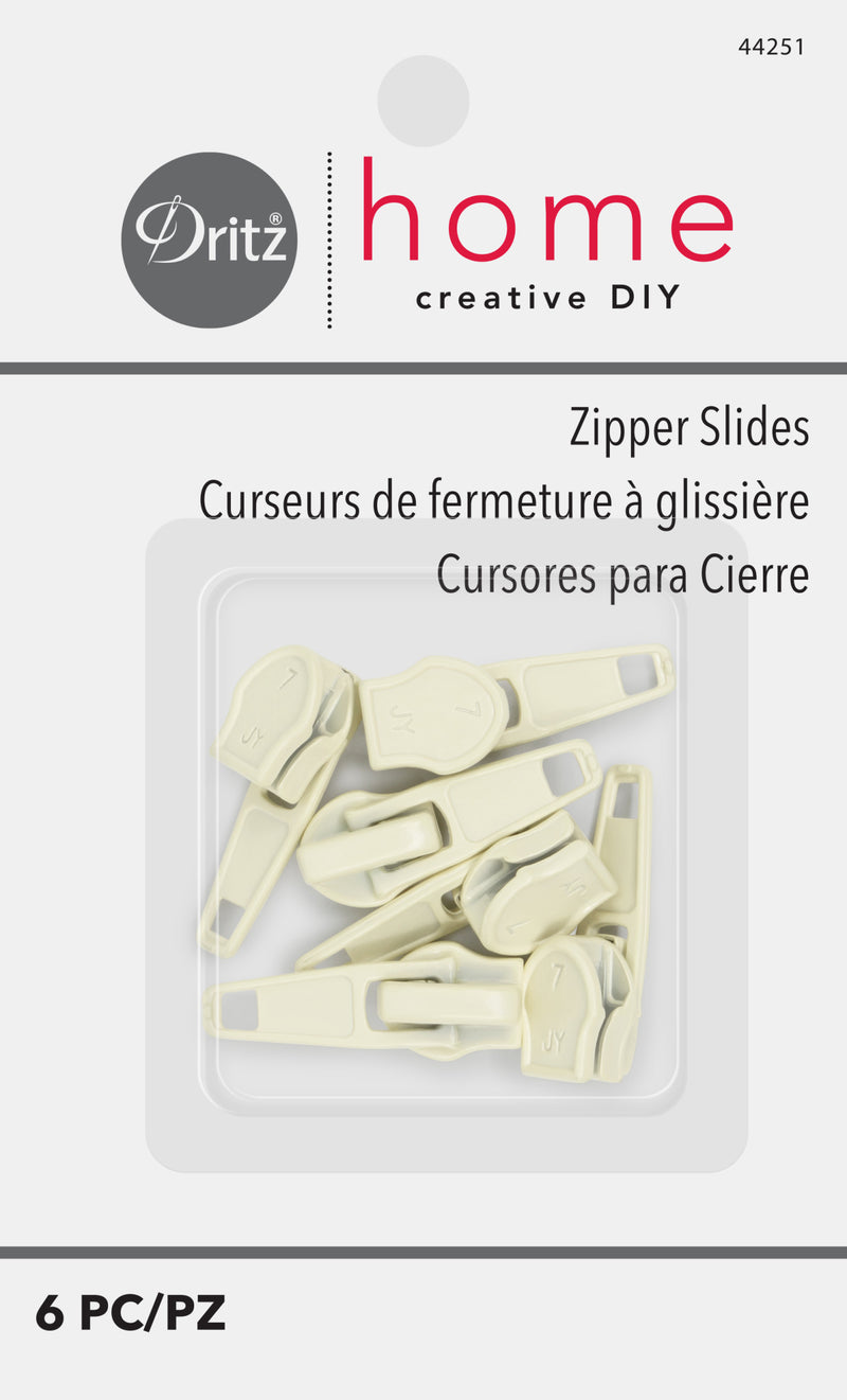 Load image into Gallery viewer, 44251|Dritz Zipper Slides, Cream, 6 pc