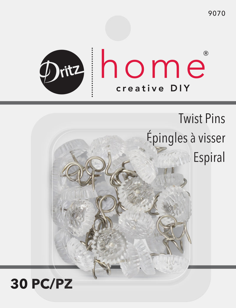 Cargue la imagen en el visor de la galería, 9070|Dritz Twist Pins, Clear, 30 pc