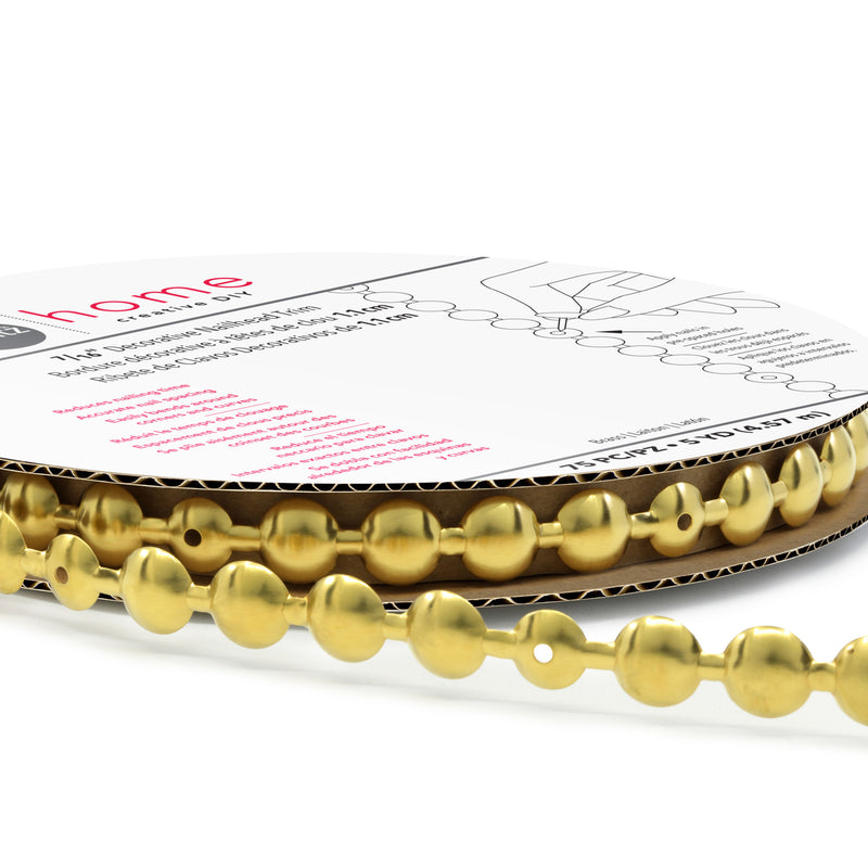 Load image into Gallery viewer, 44287|Dritz 7/16" Decorative Nailhead Trim, Brass, 75 pc