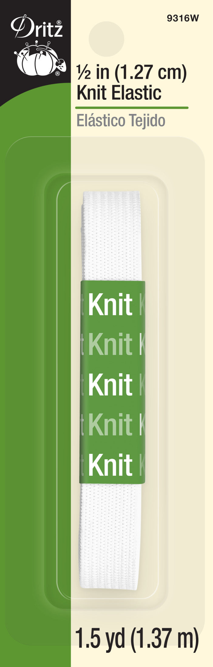Load image into Gallery viewer, 9316W|Dritz 1/2" Knit Elastic, White, 1-1/2 yd