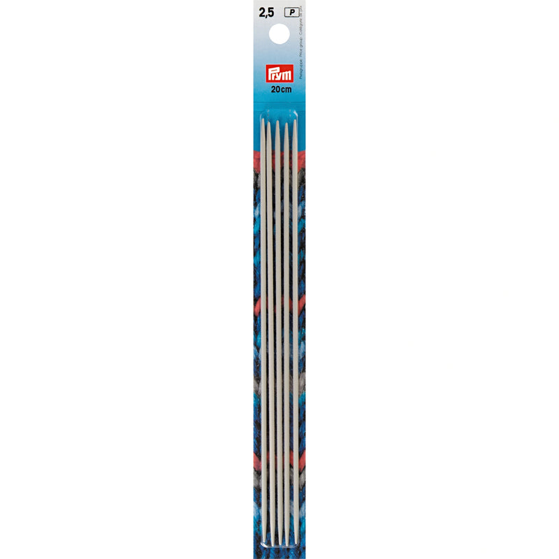 Chargez l'image dans la visionneuse de la galerie, 191488|Prym 8" Double Point Aluminum Knitting Needles, 2.5mm
