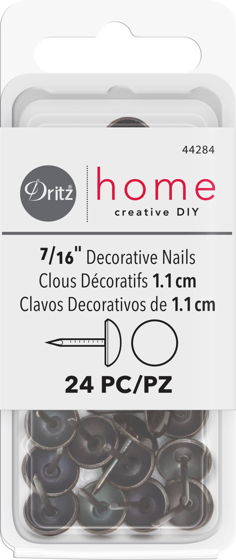 Load image into Gallery viewer, 44284|Dritz 7/16" Smooth Decorative Nails, Bronze, 24 pc