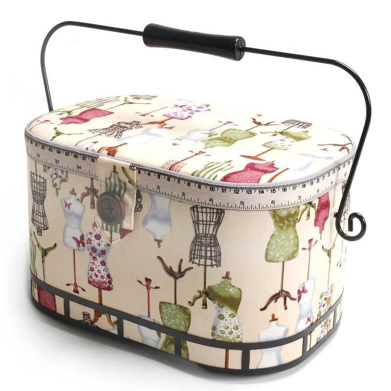 Load image into Gallery viewer, Z10332-131|Dritz Oval Sewing Basket with Metal Handle, Large