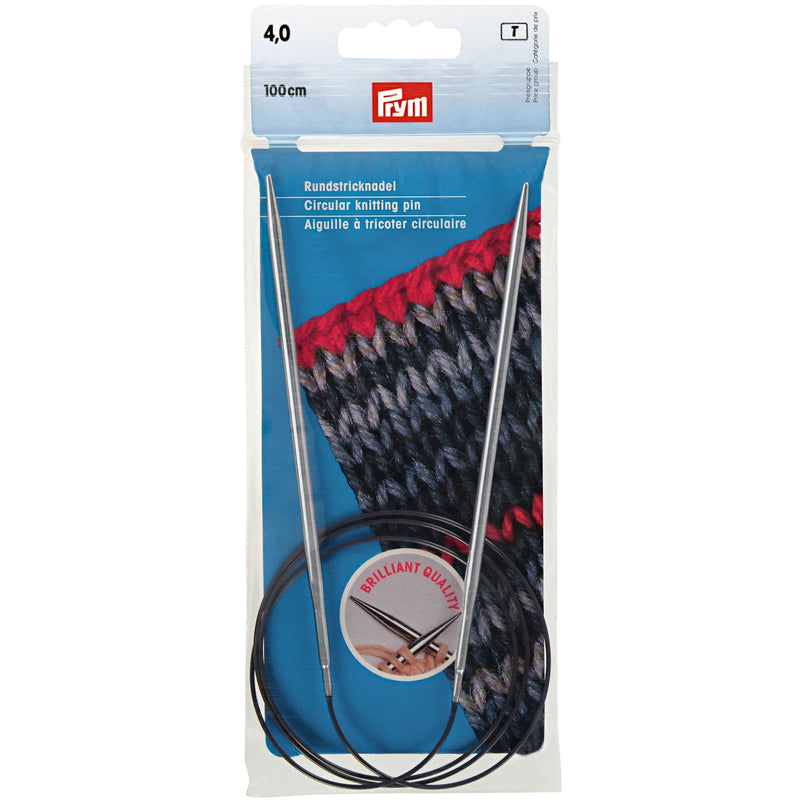 Load image into Gallery viewer, 212146|Prym 40" Circular Brass Knitting Needles, 4mm
