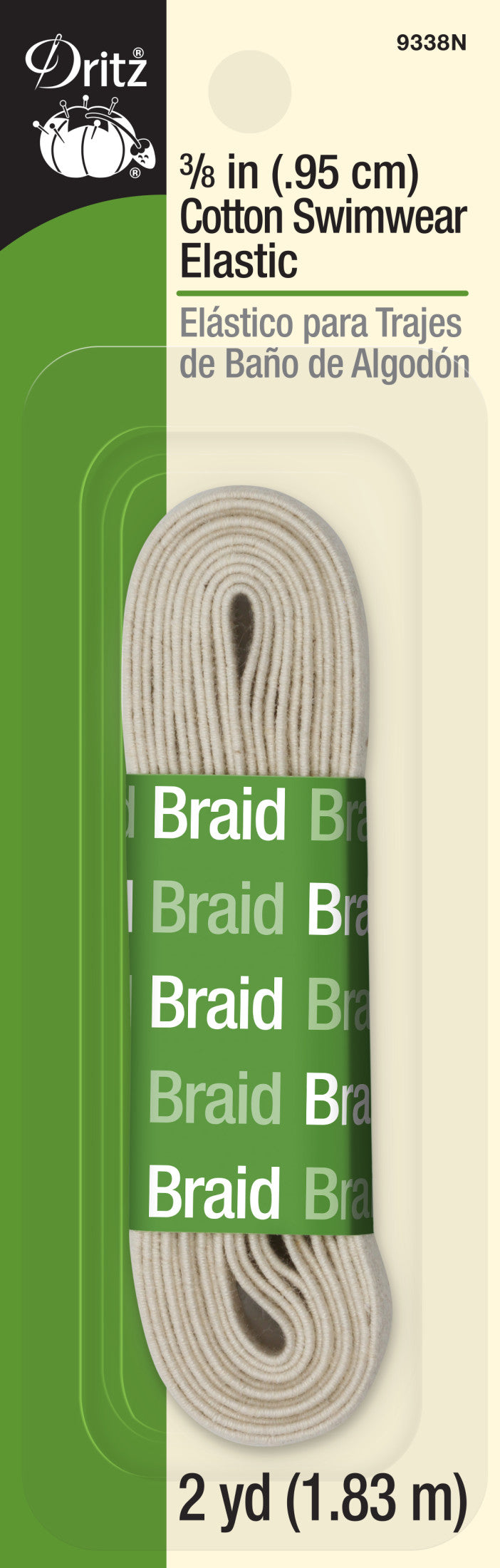 Load image into Gallery viewer, 9338N|Dritz 3/8" Cotton Swimwear Elastic, Natural, 2 yd