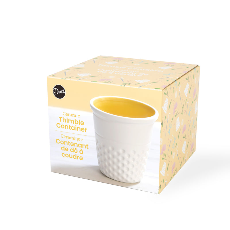 Cargue la imagen en el visor de la galería, DR003|Dritz Novelty Ceramic Thimble Container, Yellow