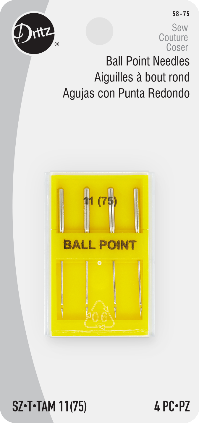 Load image into Gallery viewer, 58-75|Dritz Ballpoint Machine Needles, Size 11 (75), 4 pc