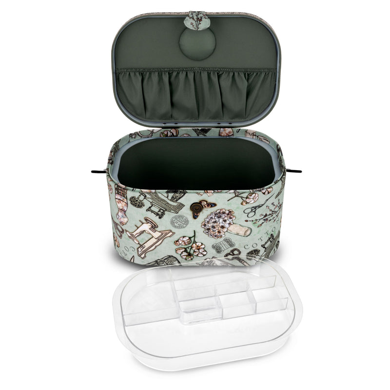 Load image into Gallery viewer, Z10332-211|Dritz Oval Sewing Basket with Metal Handle, Large
